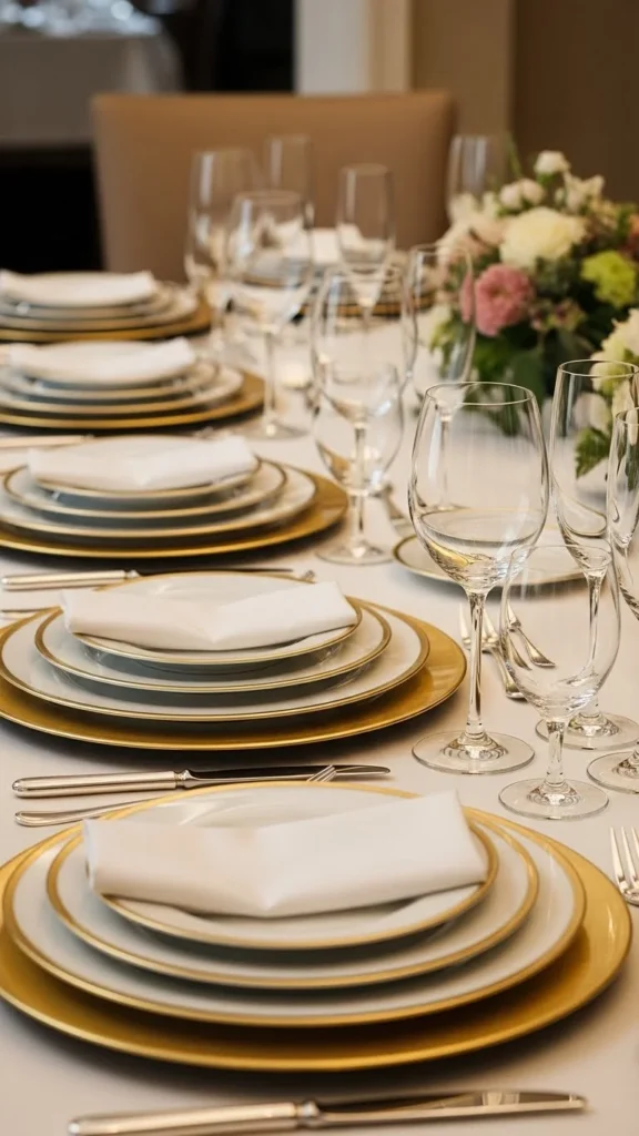 Gold-Rimmed Tableware