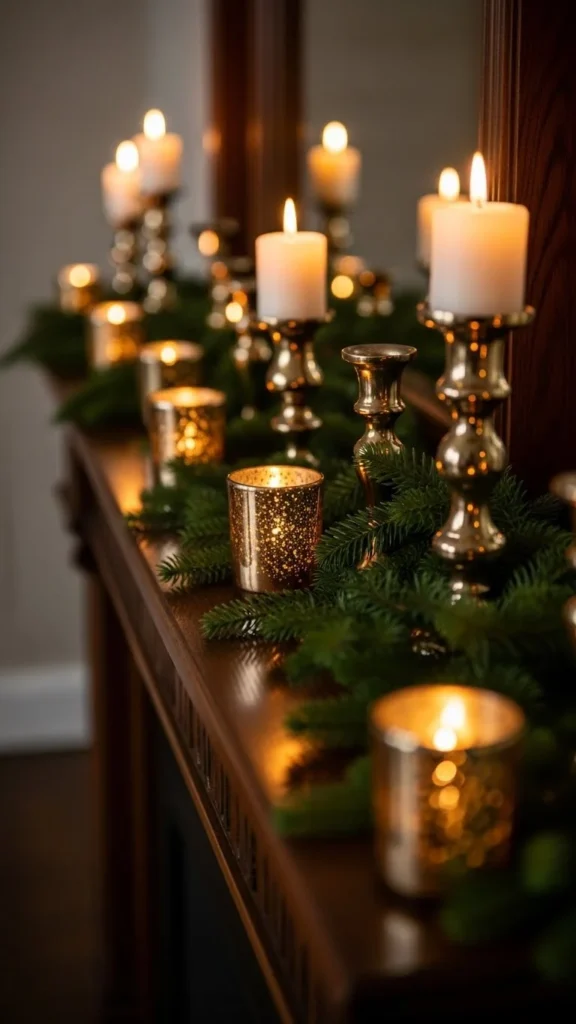 Golden Mantel Candle Line
