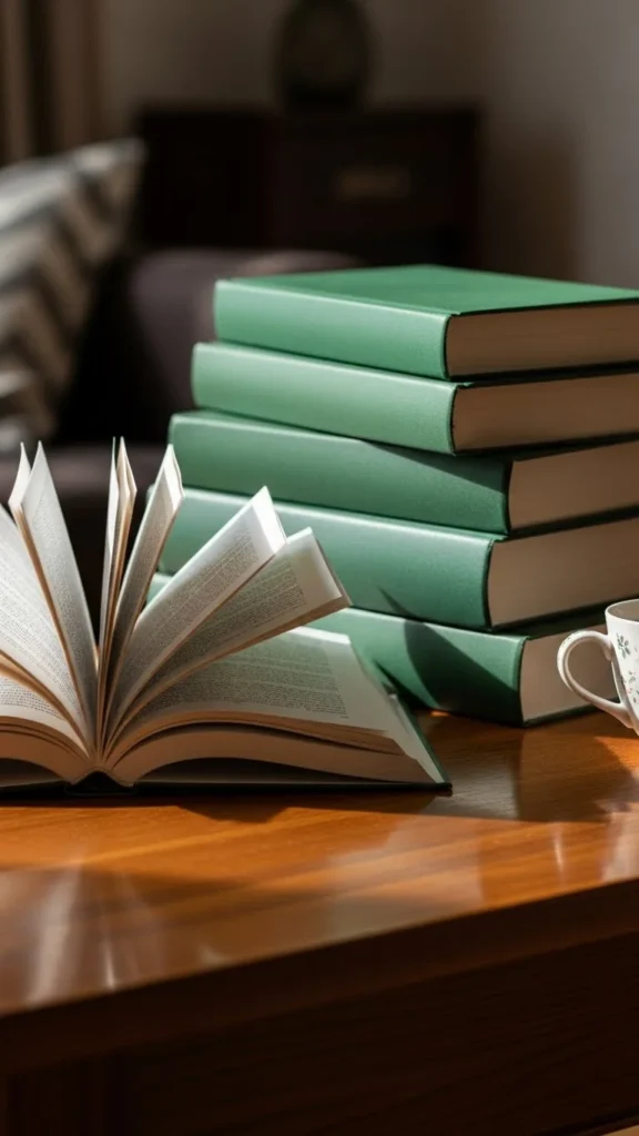 Green Books as Decor Accents