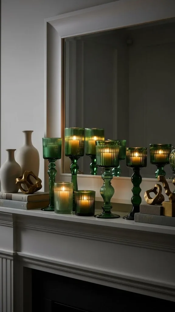 Green Candle Holders
