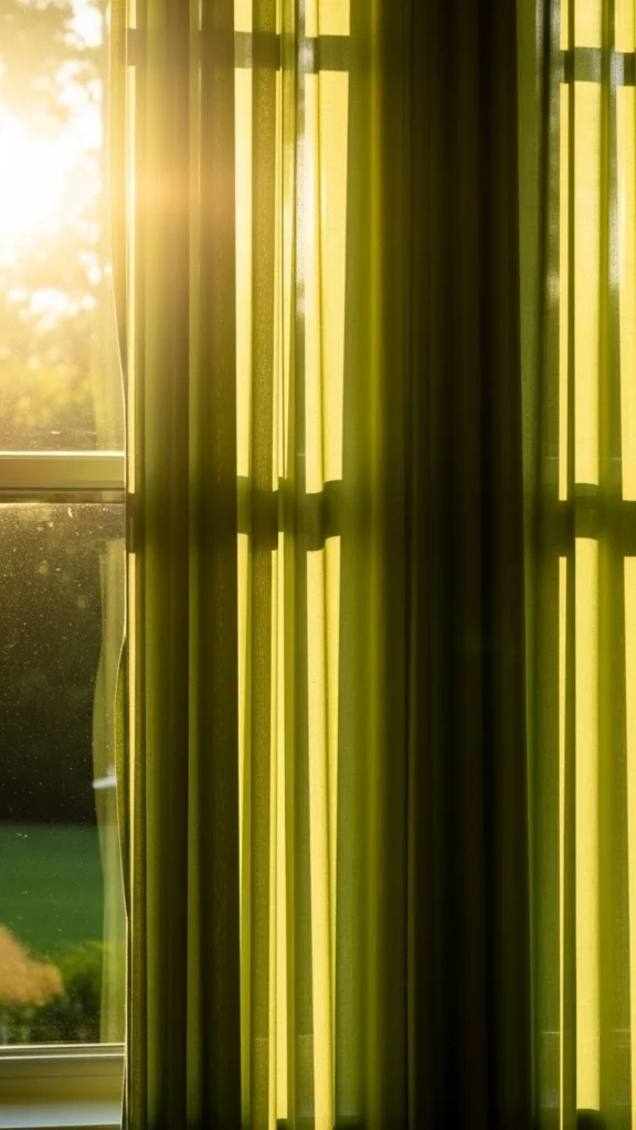 Green Curtains for a Soft Frame