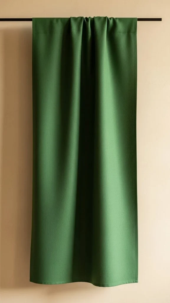 Green Fabric Banners on Walls