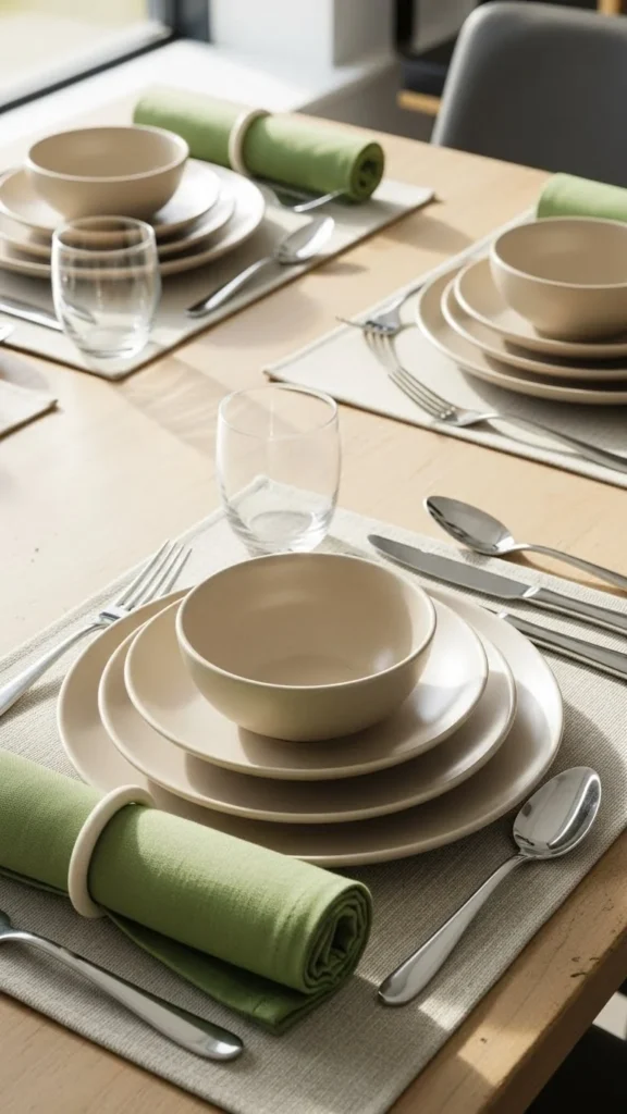 Green Fabric Napkin Rings