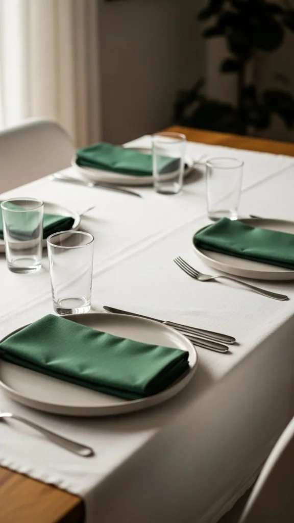 Green Napkins for the Table