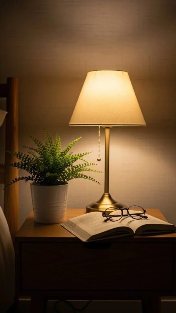 Green Plant on Nightstand