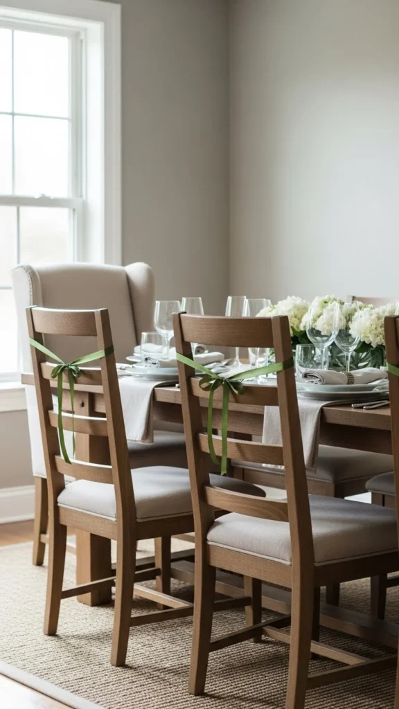Green Ribbon on Chairs