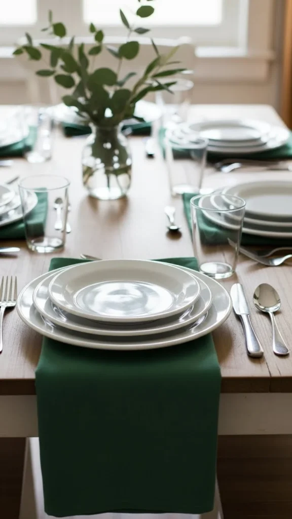Green Table Settings for Casual Meals