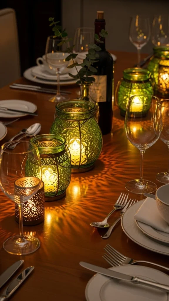Green Tabletop Lanterns