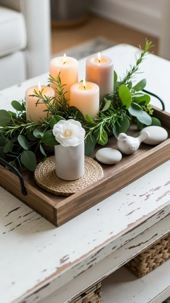 Green Tabletop Tray Styling