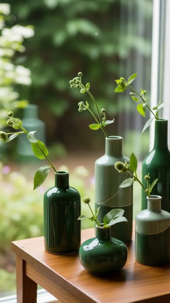 Green Tabletop Vases