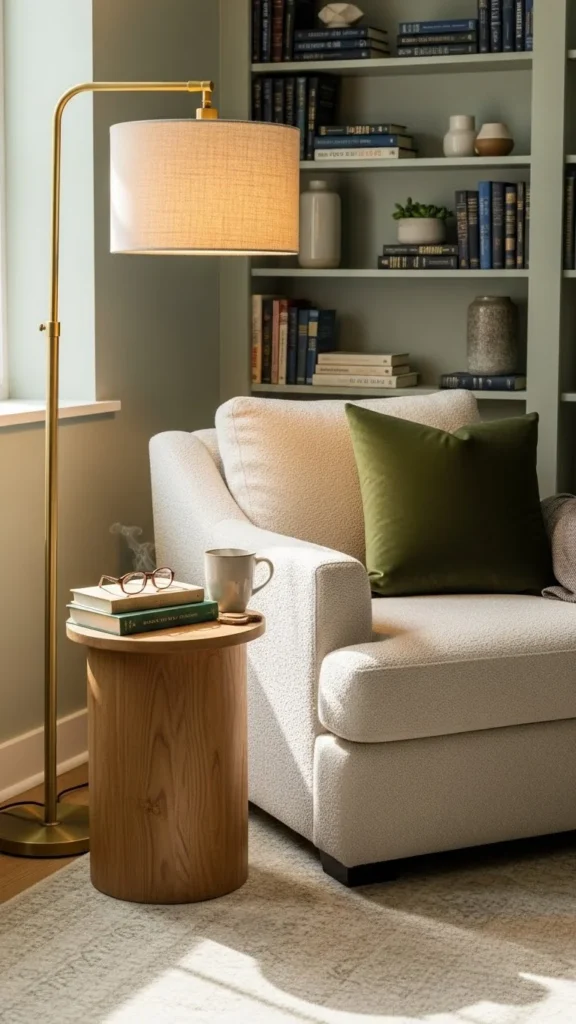 Green Throw Pillows in Reading Corners