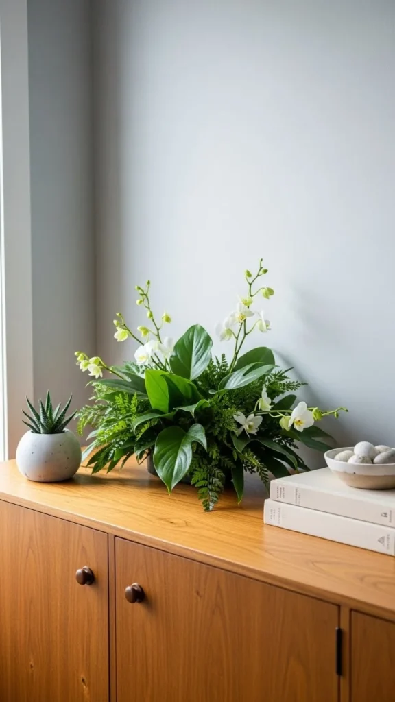 Greenery on a Sideboard
