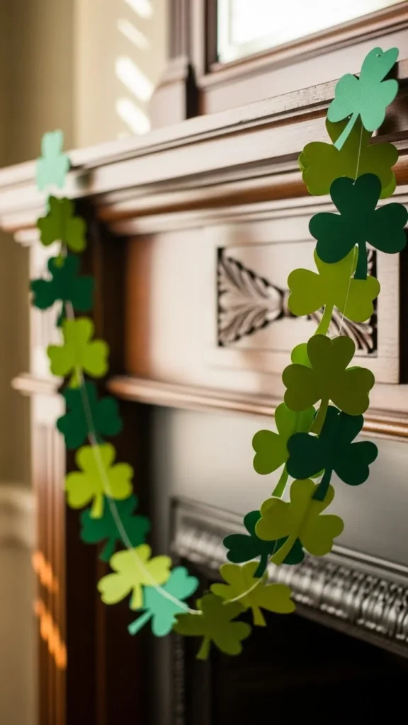 Hand-Cut Paper Shamrock Garland