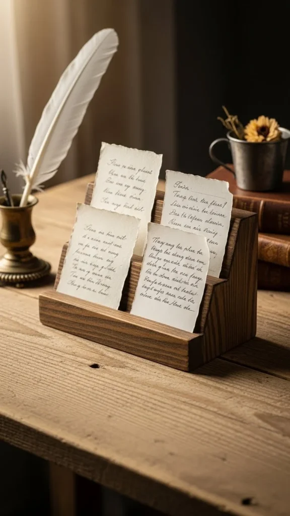 Handwritten Note Wood Display Stand