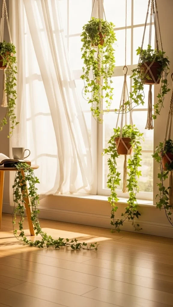 Hanging Ivy Near Windows