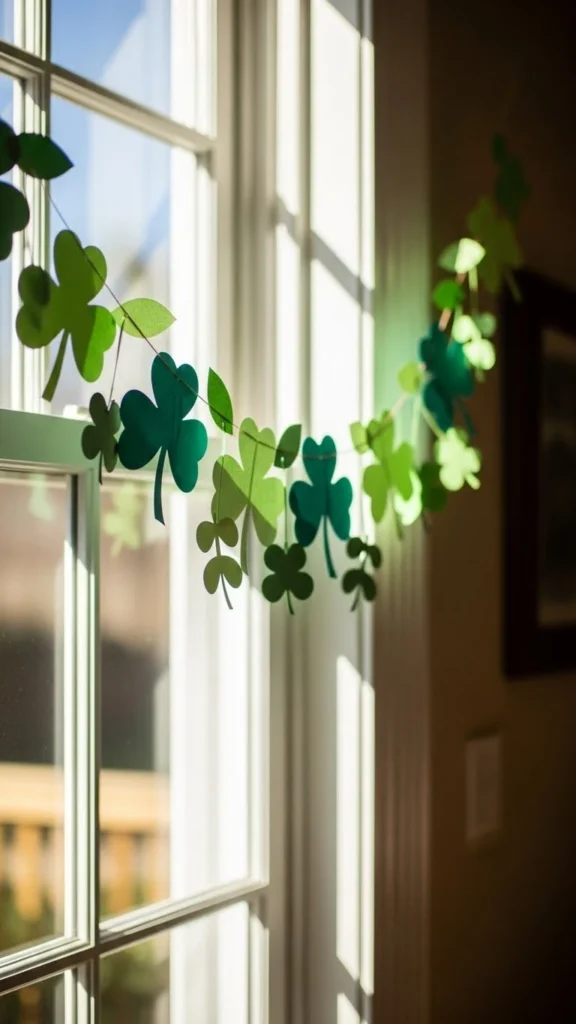 Hanging Paper Clover Garland