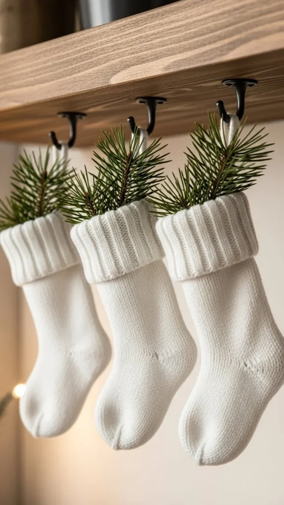 Hanging Stockings From Shelf Hooks