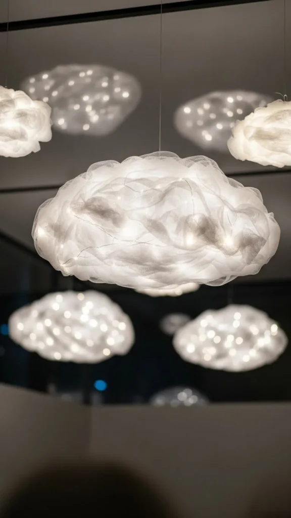 Hanging Tulle Clouds