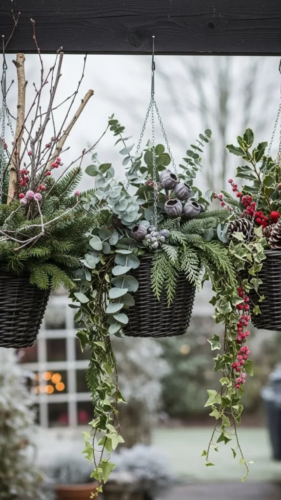 Hanging Winter Baskets