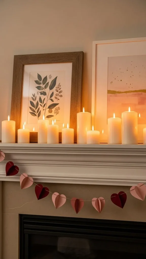 Heart Garland Across the Mantel