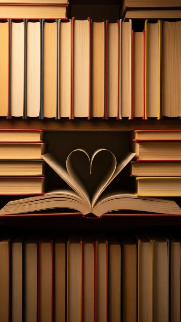 Heart-Shaped Book Stack Decor