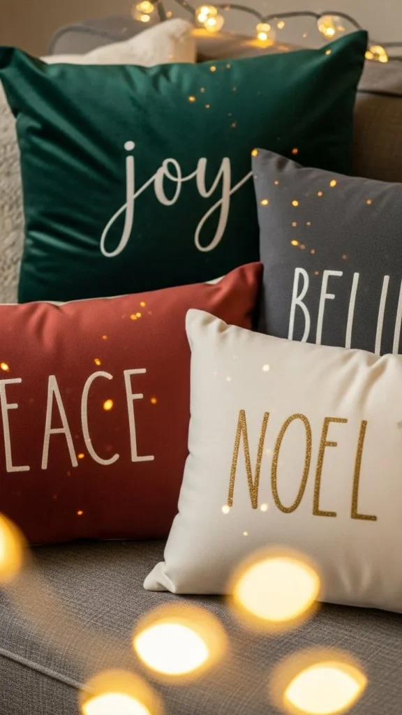Holiday Script Pillows