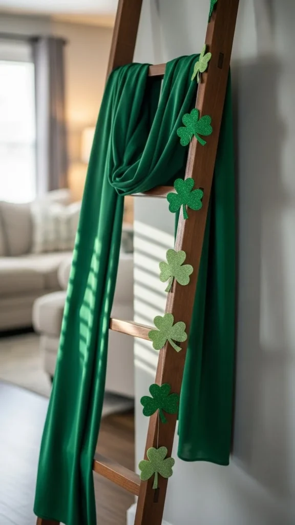 Ladder Decor with Green Accents