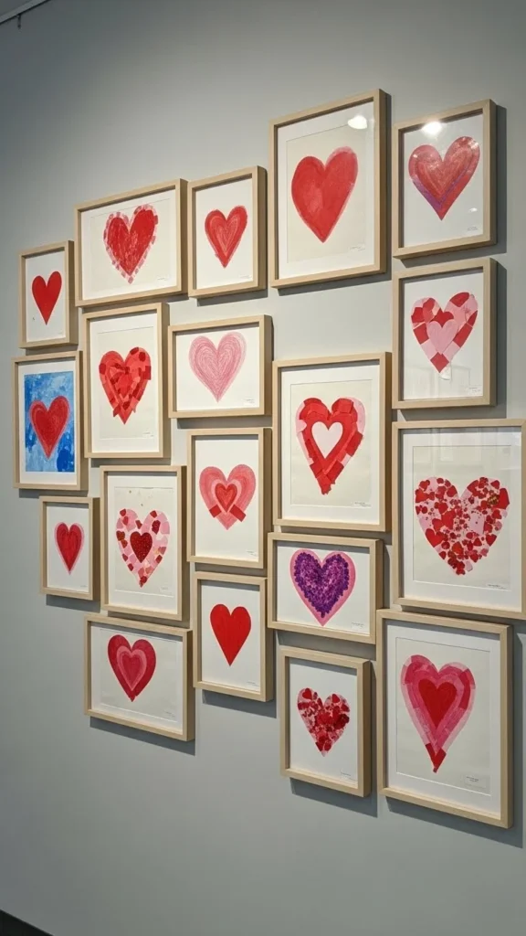 Kids Art Display With Hearts
