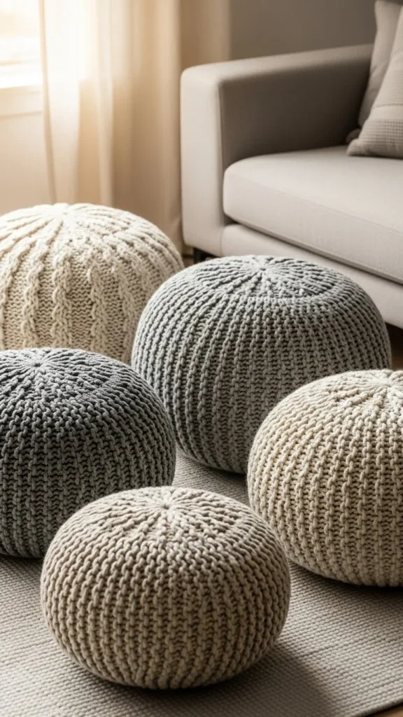 Knitted Poufs