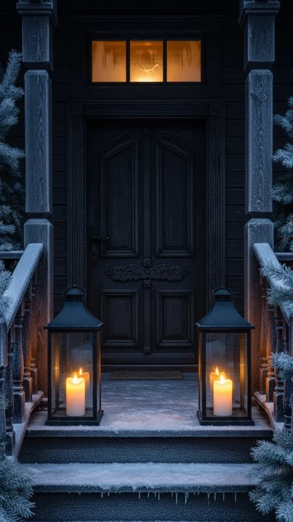 Lanterns Framed at the Doorstep