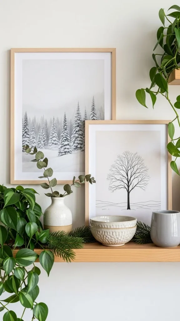 Layered Artwork with Seasonal Prints