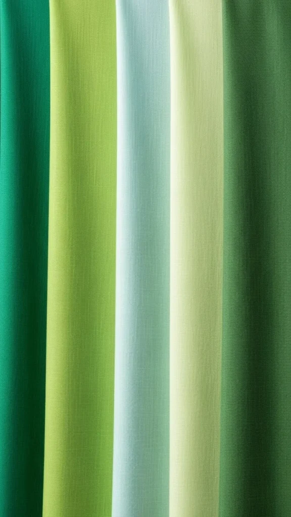 Layered Green Fabric Wall