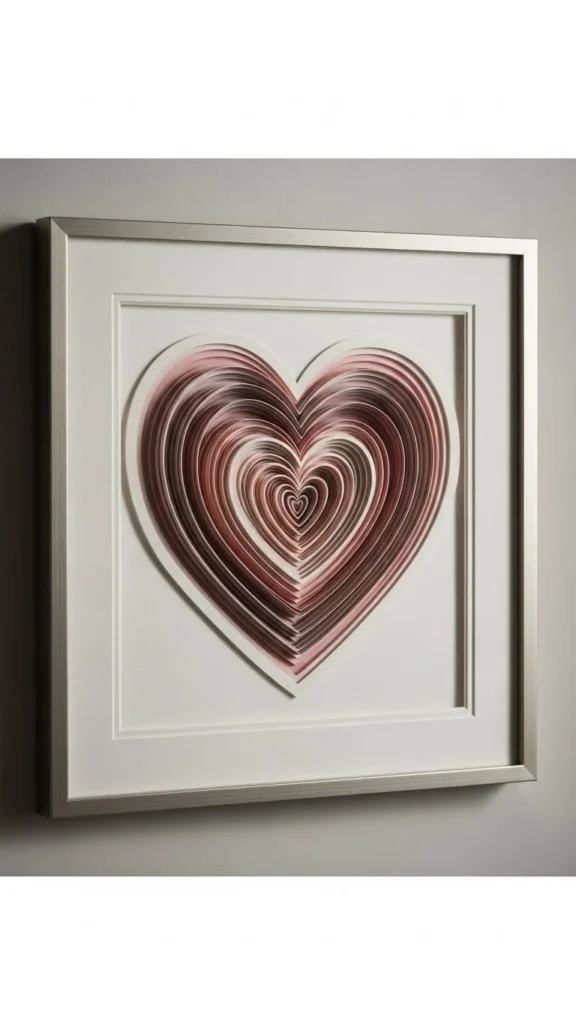 Layered Paper Heart Wall Art