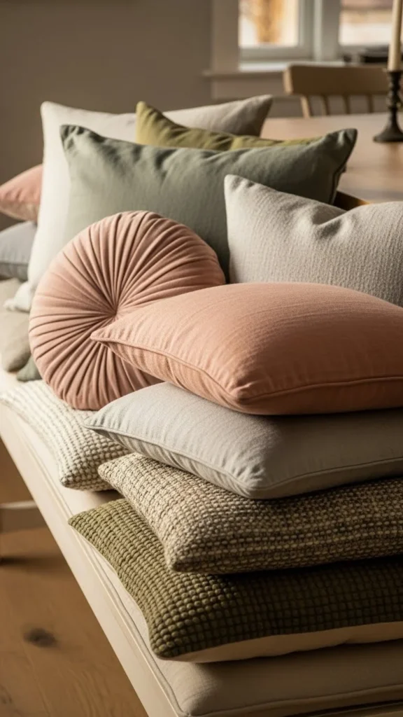 Layered Seating Bench Cushions