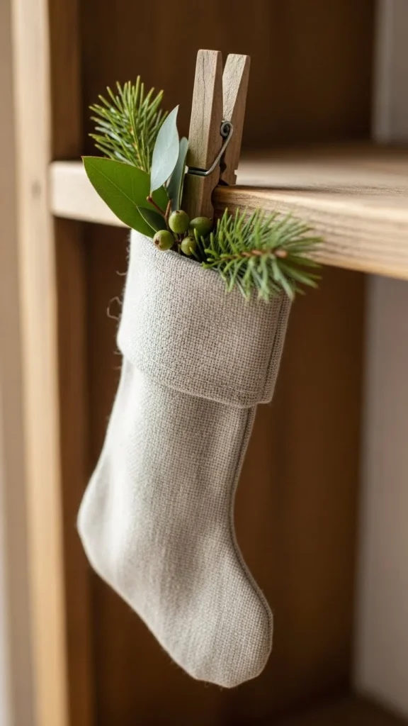 Linen Stocking Hung With a Clip