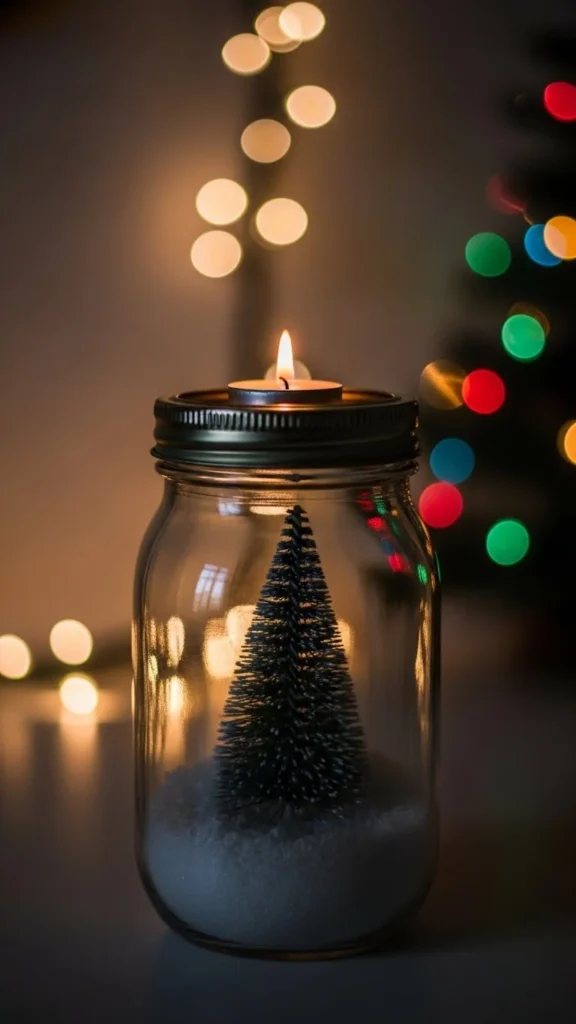Mason Jar Snow Scene