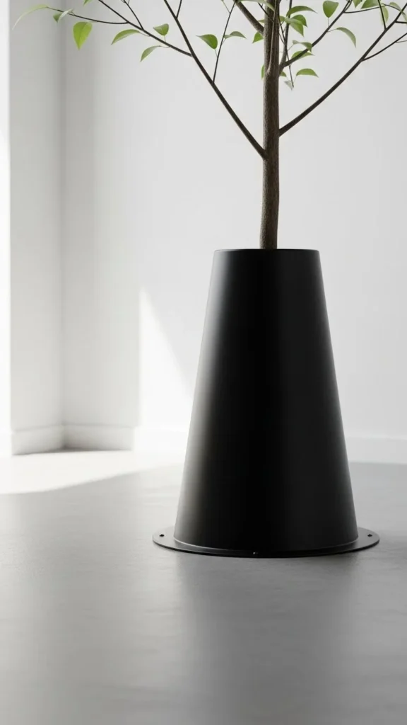 Matte Black Modern Cone Collar