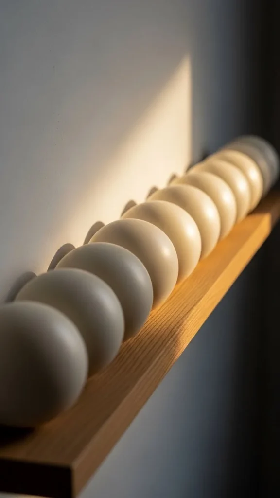 Matte Ornaments Lined in a Row