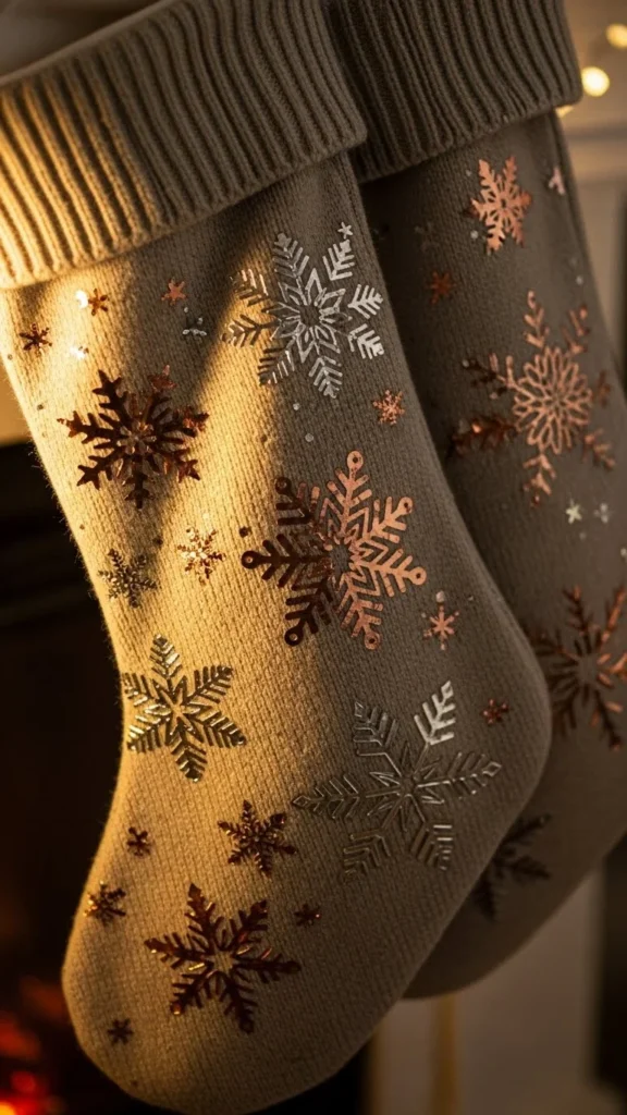 Metallic Foil Accent Stockings