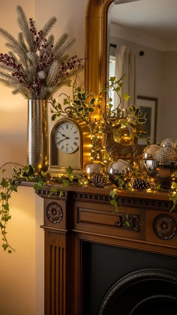 Metallic Mantel Accents
