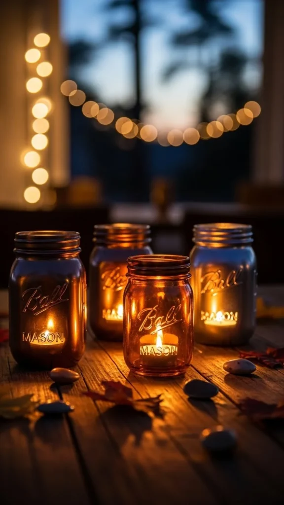 Metallic Mason Jar Lanterns