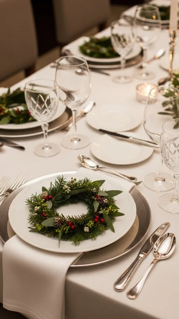 Mini Wreaths as Place Settings