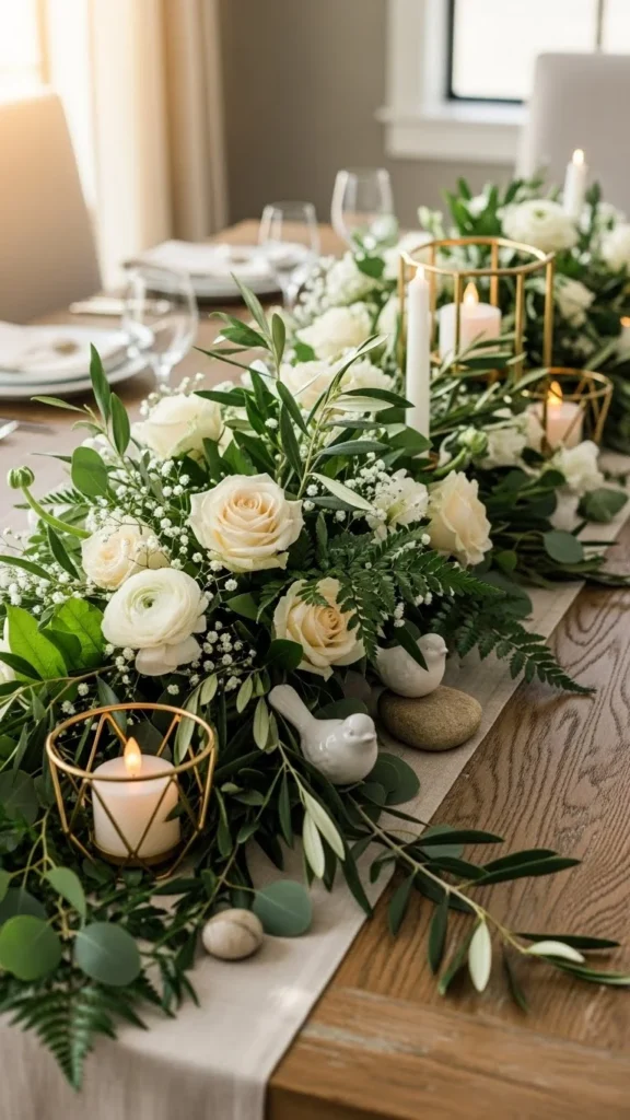 Minimal Centerpiece with Green Touches