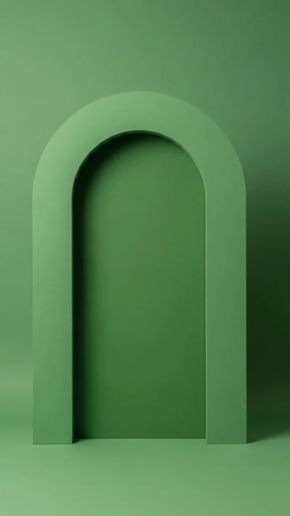 Minimal Green Arch Backdrop