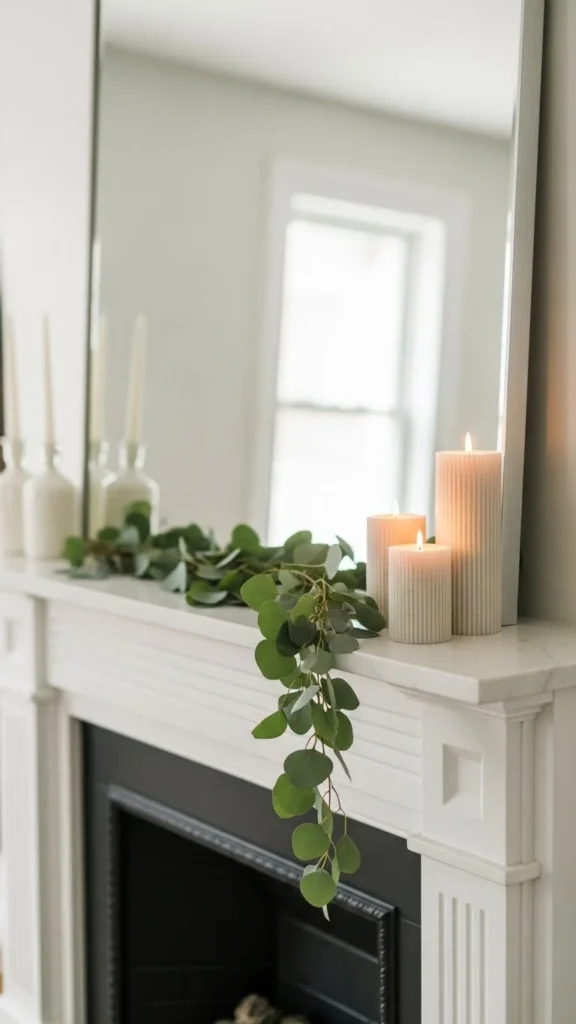 Minimal Greenery Mantel