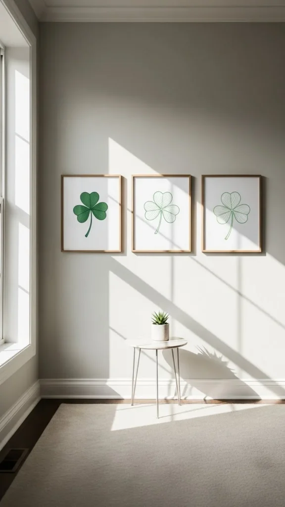 Minimal Shamrock Wall Prints