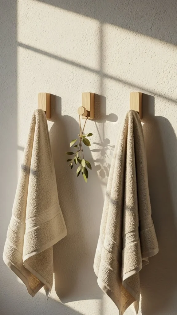 Minimal Wall Hooks for Seasonal Towels