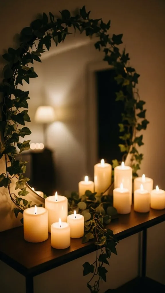 Mirror-Backed Candle Shelf