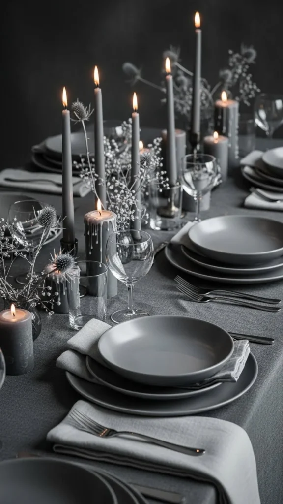 Monochrome Grey Table Setting