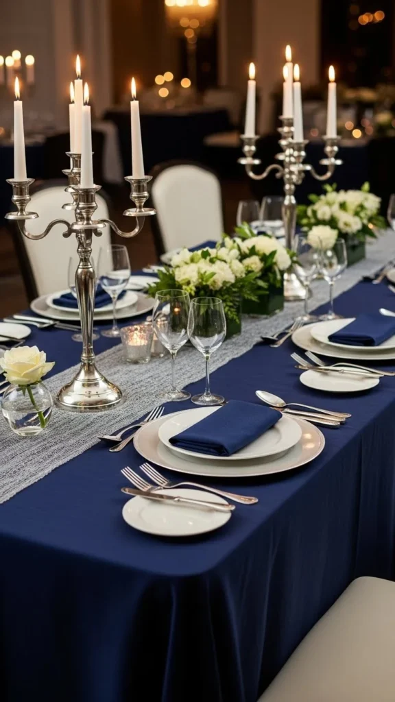 Navy and Silver Table